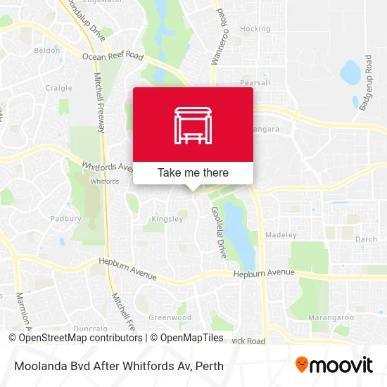 Mapa Moolanda Bvd After Whitfords Av