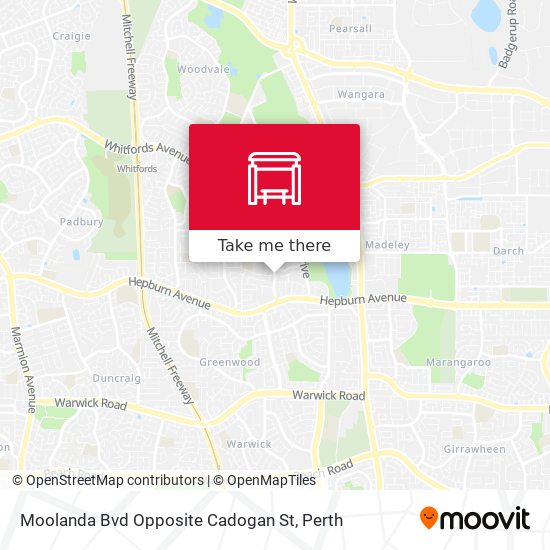 Moolanda Bvd Opposite Cadogan St map