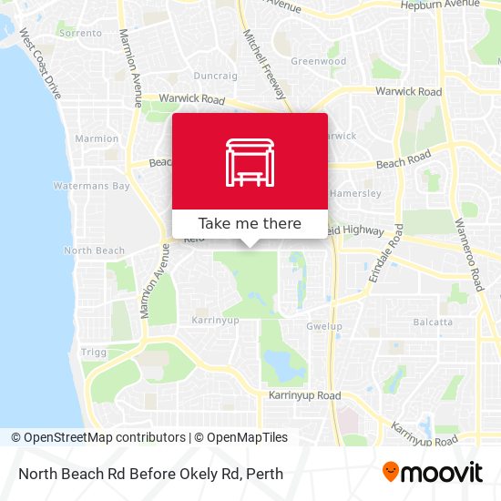 North Beach Rd Before Okely Rd map