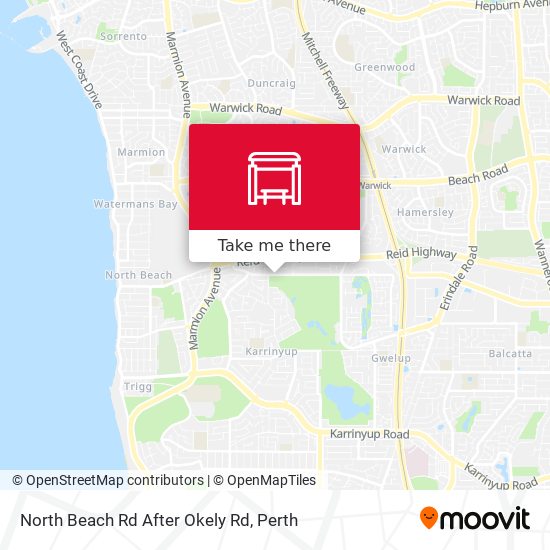 North Beach Rd After Okely Rd map