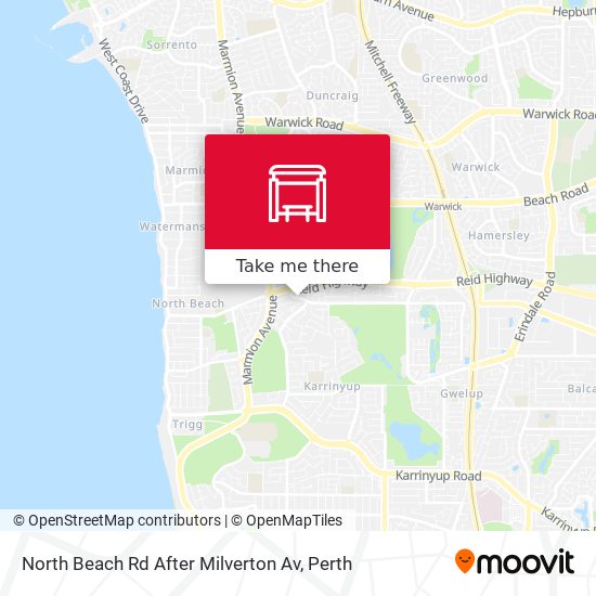 North Beach Rd After Milverton Av map