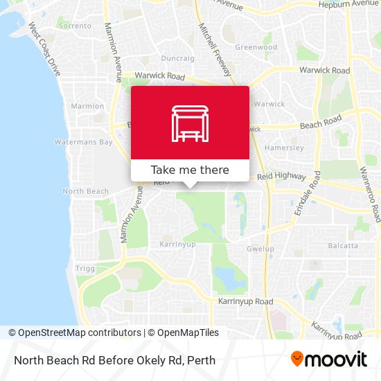 North Beach Rd Before Okely Rd map
