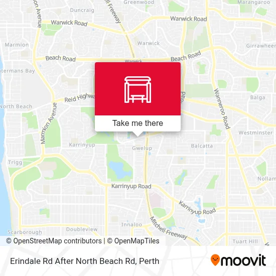 Mapa Erindale Rd After North Beach Rd