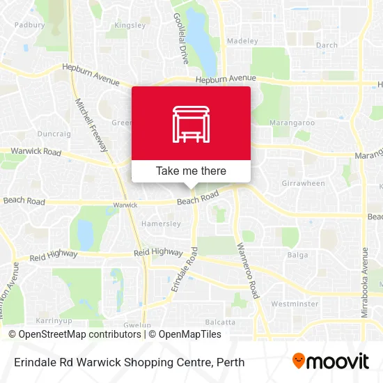 Erindale Rd Warwick Shopping Centre map