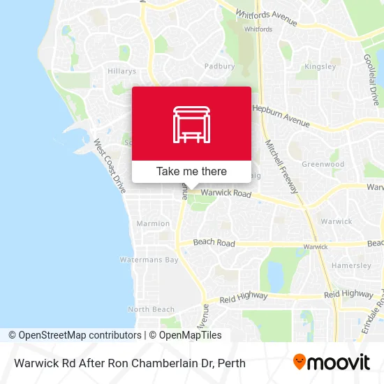 Mapa Warwick Rd After Ron Chamberlain Dr