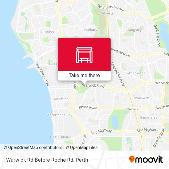 Mapa Warwick Rd Before Roche Rd