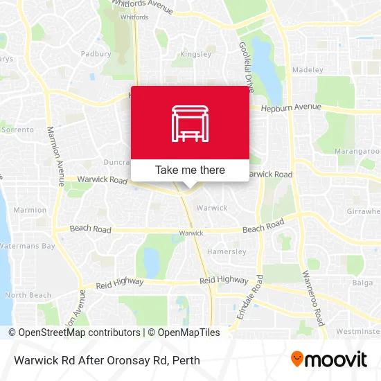 Mapa Warwick Rd After Oronsay Rd