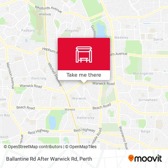 Ballantine Rd After Warwick Rd map