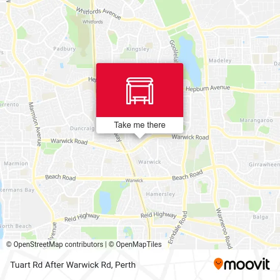 Mapa Tuart Rd After Warwick Rd