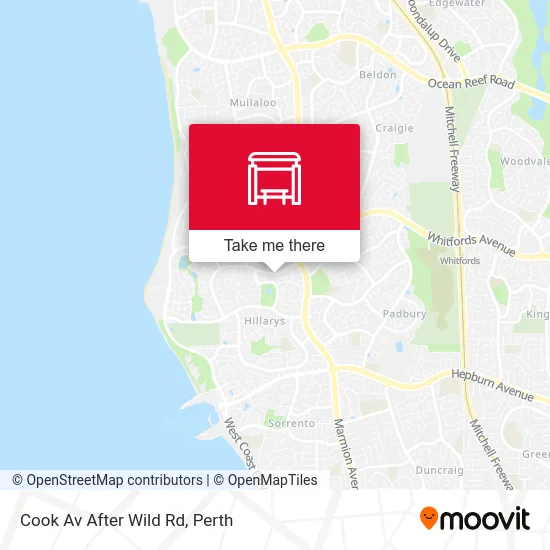 Mapa Cook Av After Wild Rd