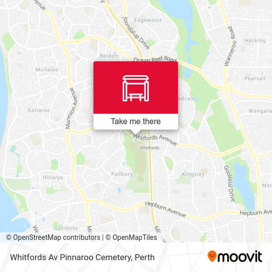 Mapa Whitfords Av Pinnaroo Cemetery