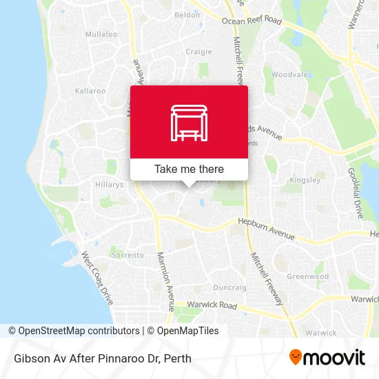 Mapa Gibson Av After Pinnaroo Dr