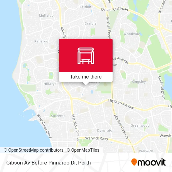 Mapa Gibson Av Before Pinnaroo Dr