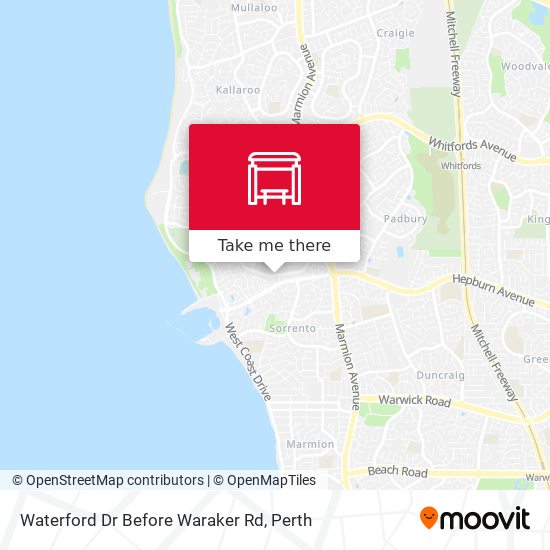 Waterford Dr Before Waraker Rd map