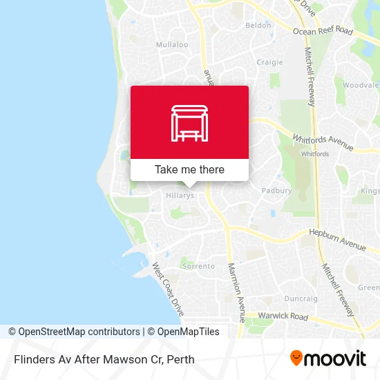 Mapa Flinders Av After Mawson Cr