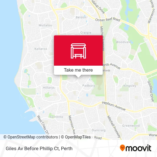 Mapa Giles Av Before Phillip Ct