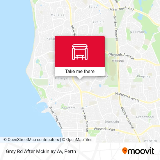 Mapa Grey Rd After Mckinlay Av