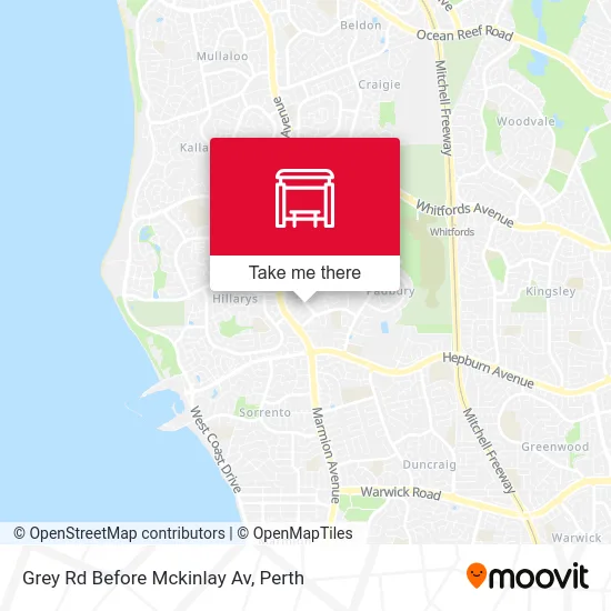 Mapa Grey Rd Before Mckinlay Av