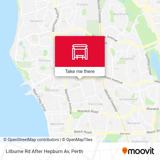 Mapa Lilburne Rd After Hepburn Av