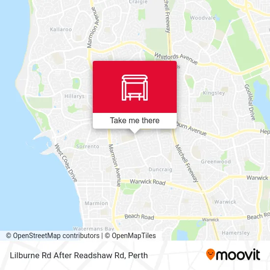 Mapa Lilburne Rd After Readshaw Rd