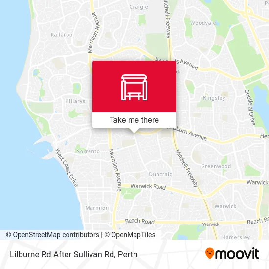 Mapa Lilburne Rd After Sullivan Rd