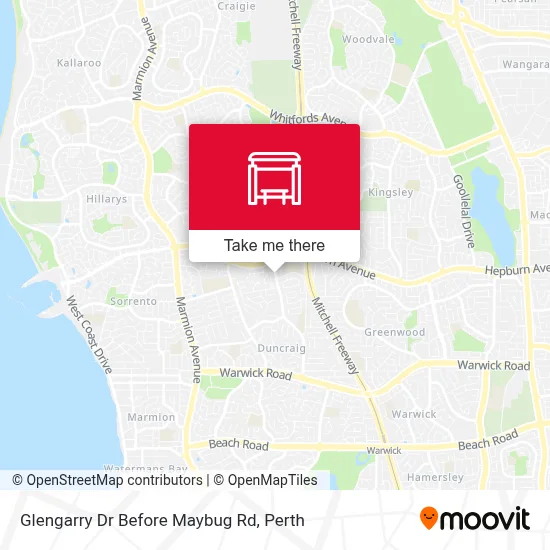 Mapa Glengarry Dr Before Maybug Rd