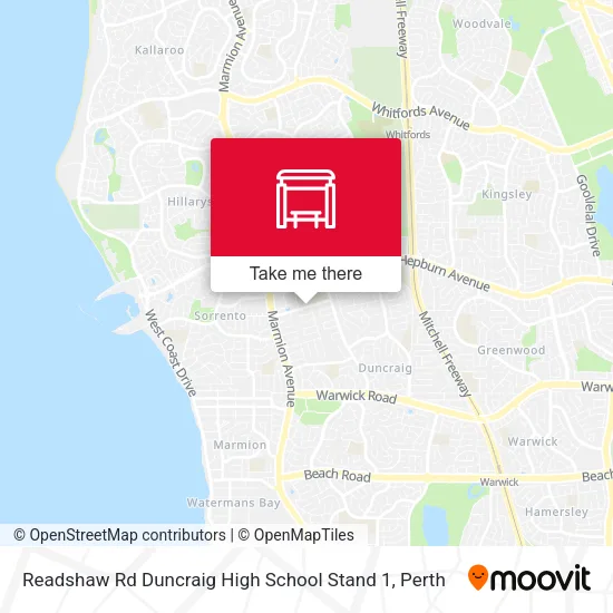 Readshaw Rd Duncraig High School Stand 1 map