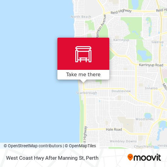 West Coast Hwy After Manning St map