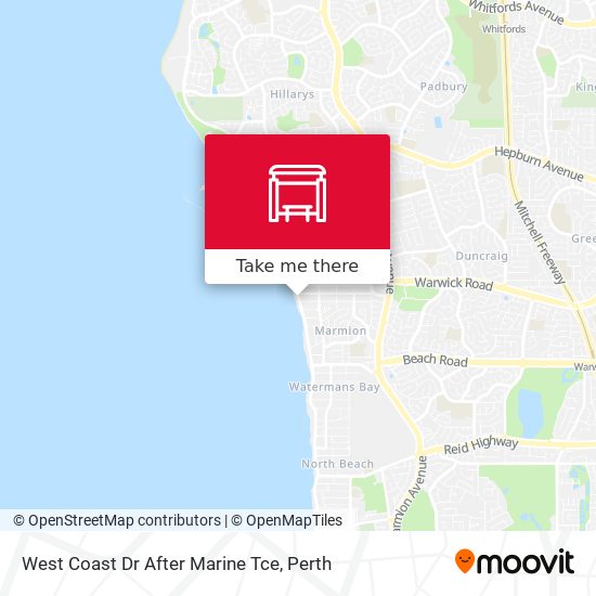 West Coast Dr After Marine Tce map