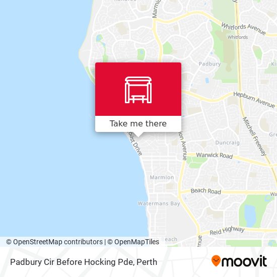 Padbury Cir Before Hocking Pde map