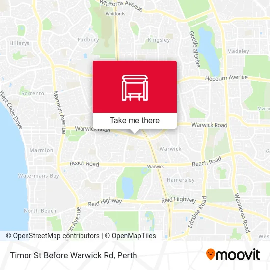 Mapa Timor St Before Warwick Rd