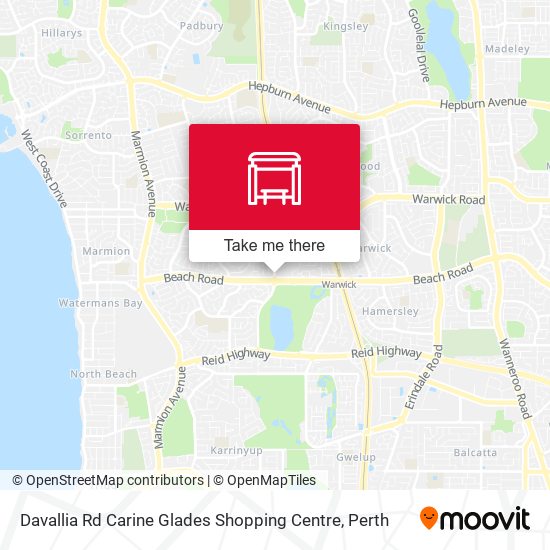 Mapa Davallia Rd Carine Glades Shopping Centre