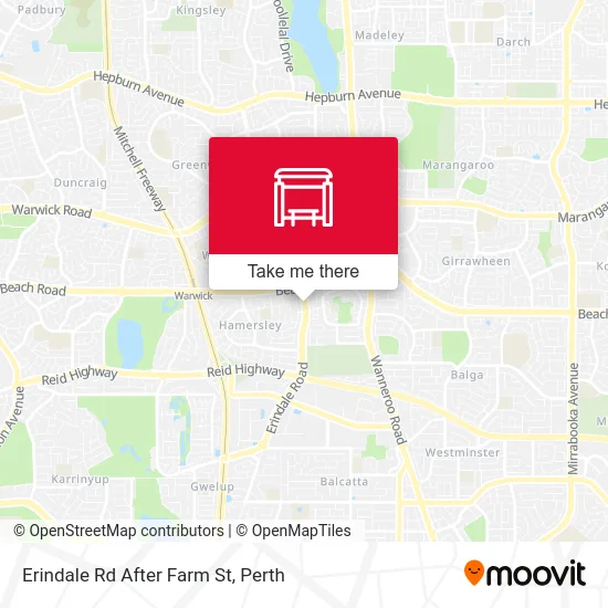 Mapa Erindale Rd After Farm St