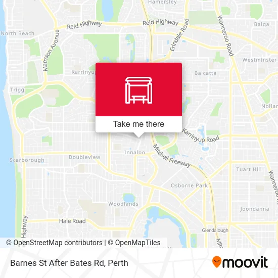 Mapa Barnes St After Bates Rd