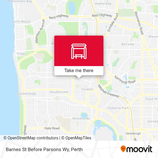 Mapa Barnes St Before Parsons Wy