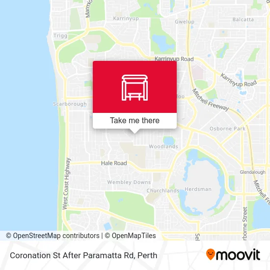 Mapa Coronation St After Paramatta Rd