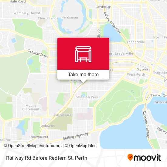 Mapa Railway Rd Before Redfern St