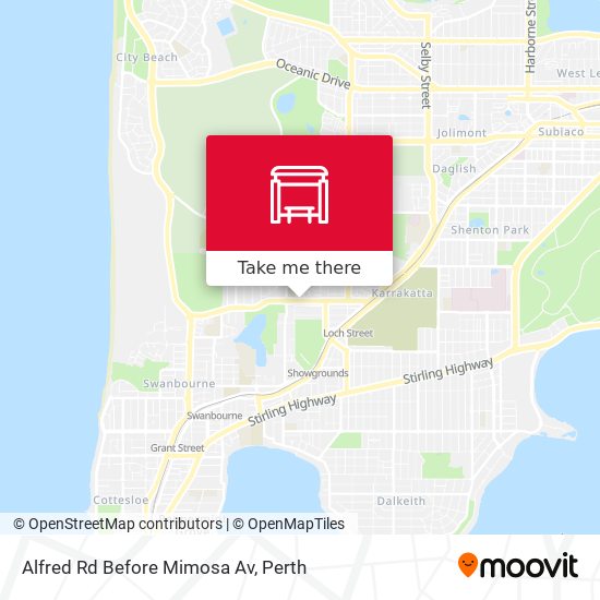 Alfred Rd Before Mimosa Av map