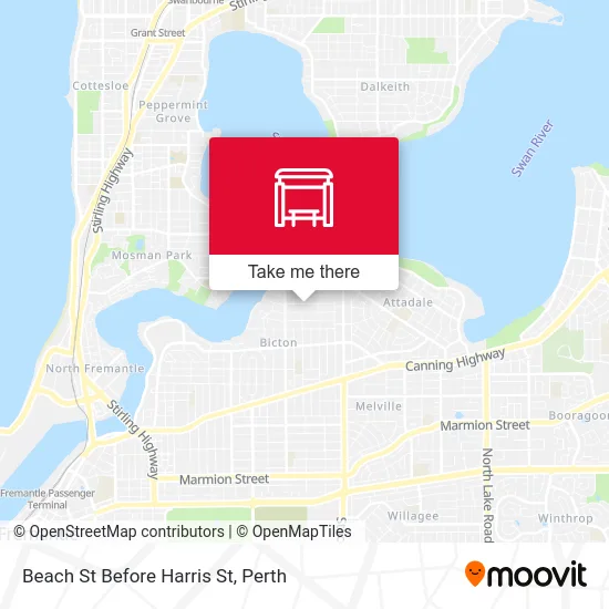 Mapa Beach St Before Harris St