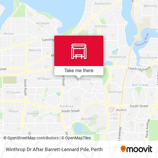 Winthrop Dr After Barrett-Lennard Pde map