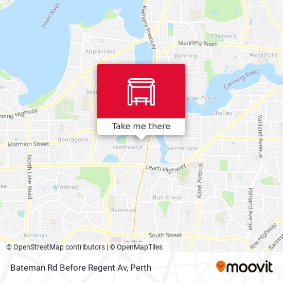 Bateman Rd Before Regent Av map