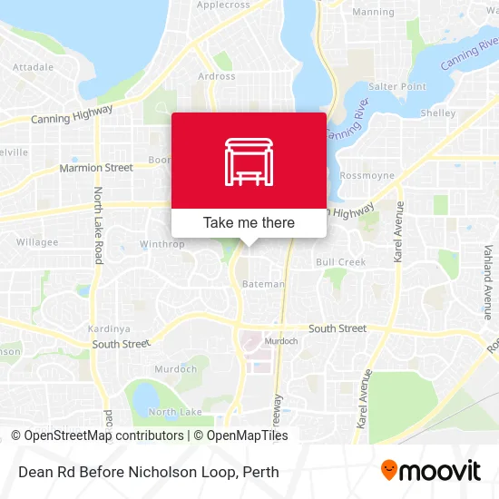 Mapa Dean Rd Before Nicholson Loop