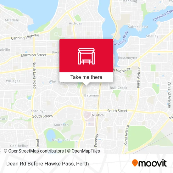 Mapa Dean Rd Before Hawke Pass