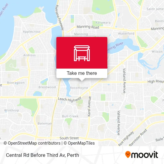 Mapa Central Rd Before Third Av