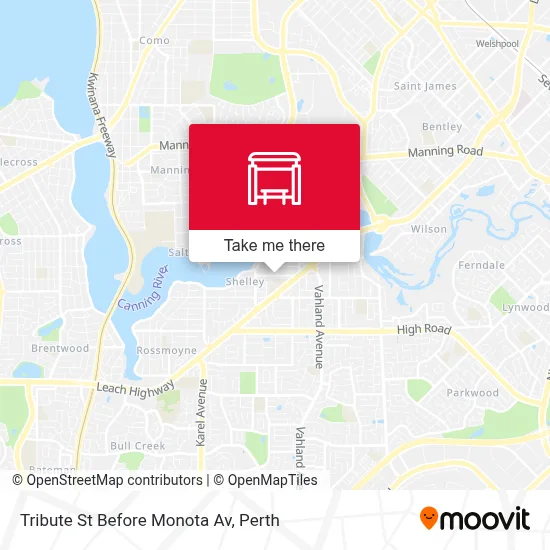 Mapa Tribute St Before Monota Av