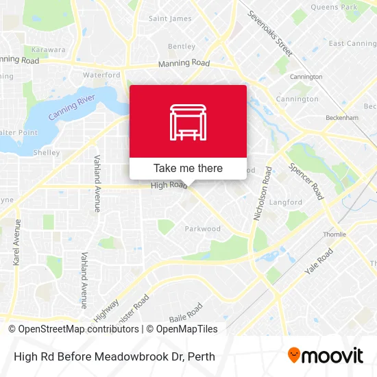 Mapa High Rd Before Meadowbrook Dr