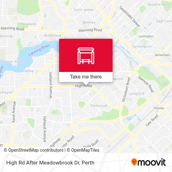 Mapa High Rd After Meadowbrook Dr