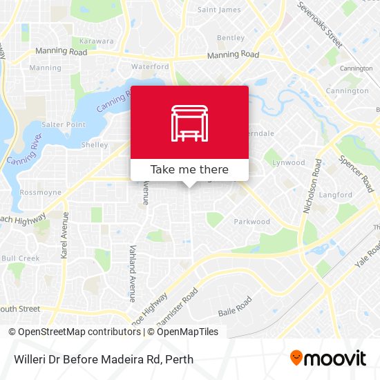 Willeri Dr Before Madeira Rd map