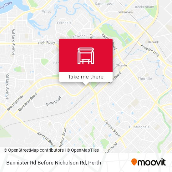 Bannister Rd Before Nicholson Rd map