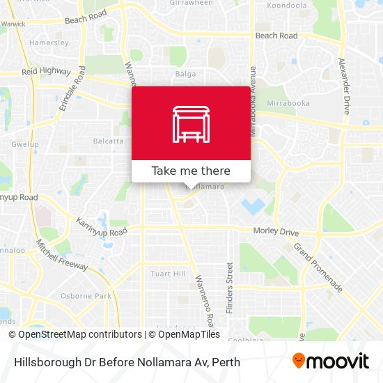 Hillsborough Dr Before Nollamara Av map